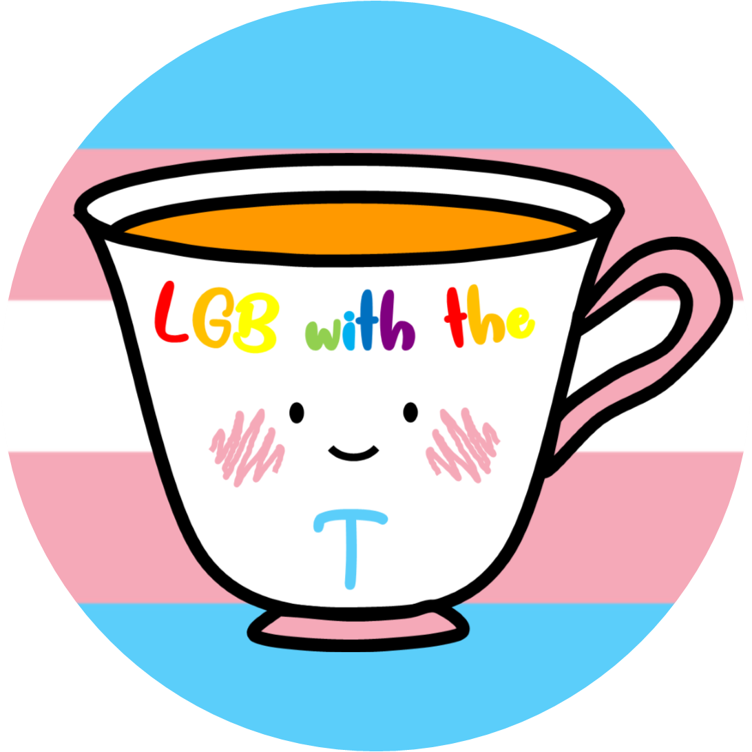 A Sticker which reads LGB with the T